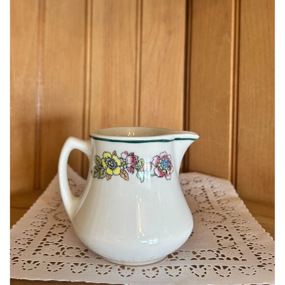 Vintage Floral Sterling China Cream Chunky Individual Restaurantware Creamer - Picture 1 of 7